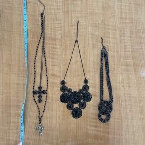 Black Gothic Statement Necklace Bundle